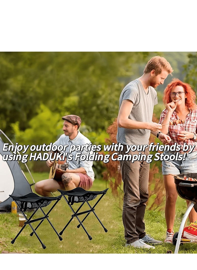 Excefore - Portable Folding Stool, Lightweight Retractable Chairs with Carry Bag, Suitable for Backpacking Hiking Hunting Fishing (Black, 220 LBS） - Image 1