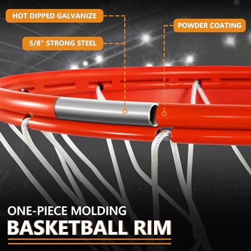 VosonBell Heavy Duty Basketball Rim Replacement Single-Spring, Universal 18 Inch Breakaway Basketball Rim and Net for Indoor Outdoor Basketball Hoops Goal - Image 5