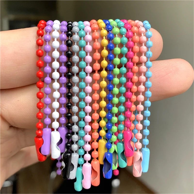Yellow Chain 400pcs 2 4mm Ball Bead Chains For DIY Jewelry Bracelets Key Chains Dolls Tags - Image 5