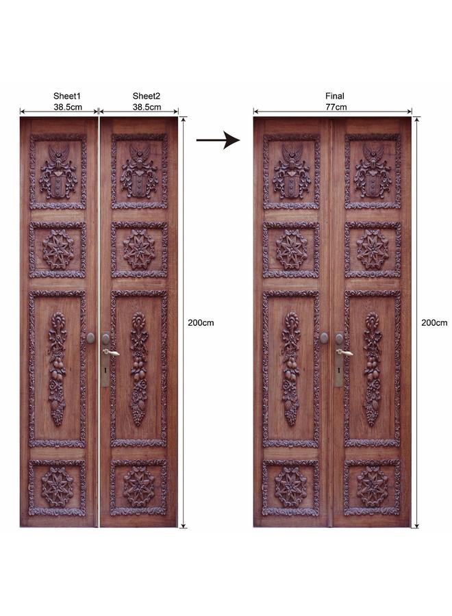 Bluejw 77/90cm3D High Simulation Door Series Door Stickers Removable Waterproof Wall Stickers Bedroom Living Room PVC Stickers A Generation Of Hair - Image 1