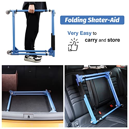 GanFindX Folding Skater Aid for Kids Roller Skating, Roller Skate Trainer for Kids Toddler Adjustable Height Training Walker - Image 4