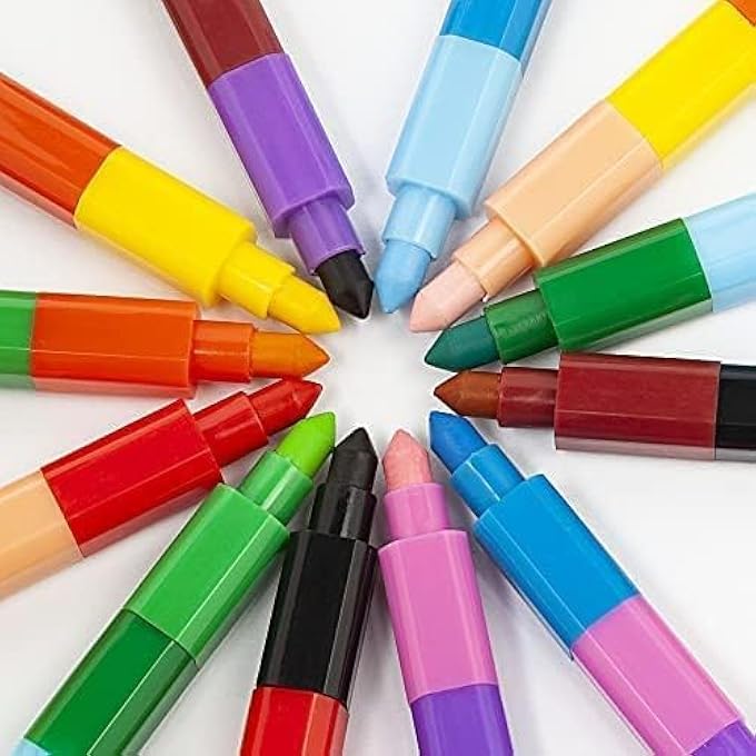 12-COLOR STACKING CRAYONS, CREATIVE BUILDING BLOCK CRAYONS FOR KIDS, DETACHABLE RAINBOW DRAWING PENS, FUN ART SUPPLIES AND GIFTS FOR KIDS (6-12 PIECES) - Image 3