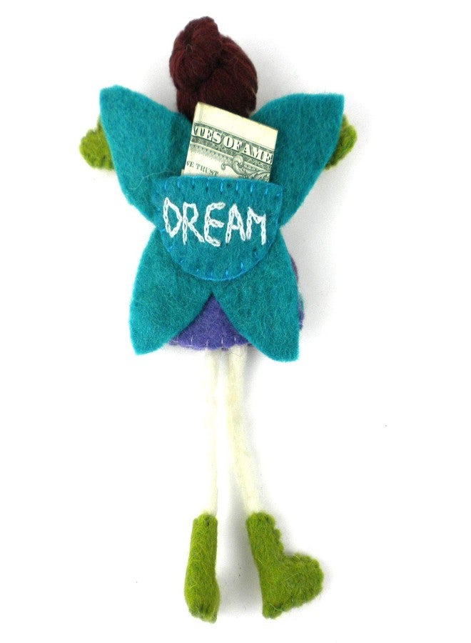 Global Crafts Global Groove Handmade Tooth Fairy Pillow with Pocket from Nepal Brown Hair Fairy - Image 2