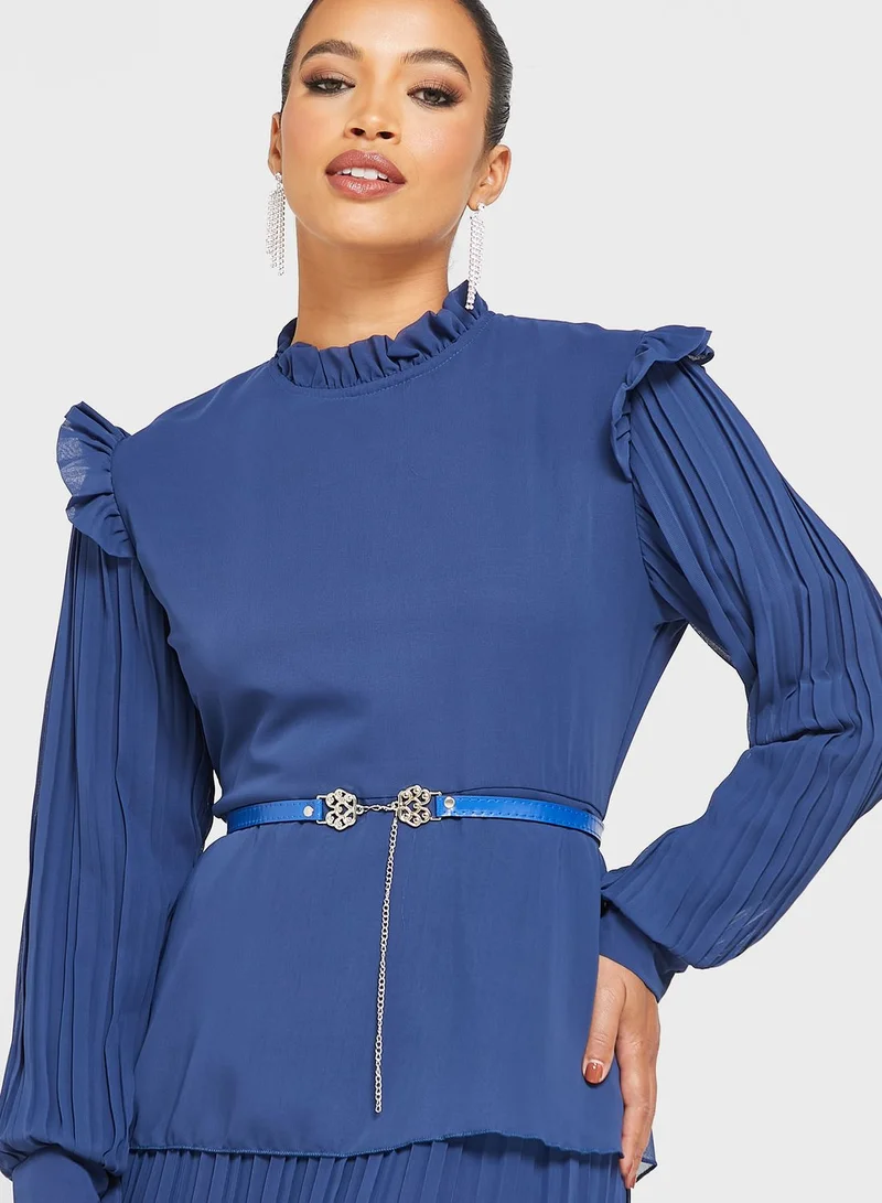 Khizana High Neck Pleated Dress