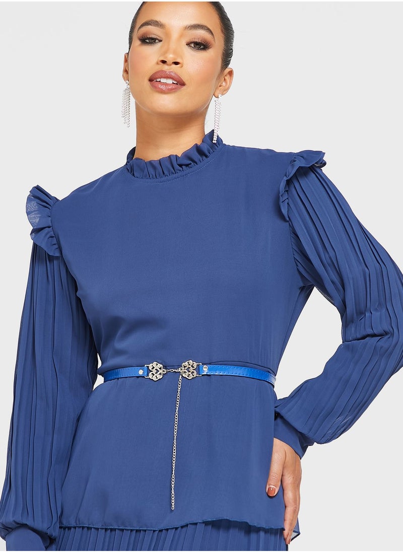 Khizana - High Neck Pleated Dress - Image 1