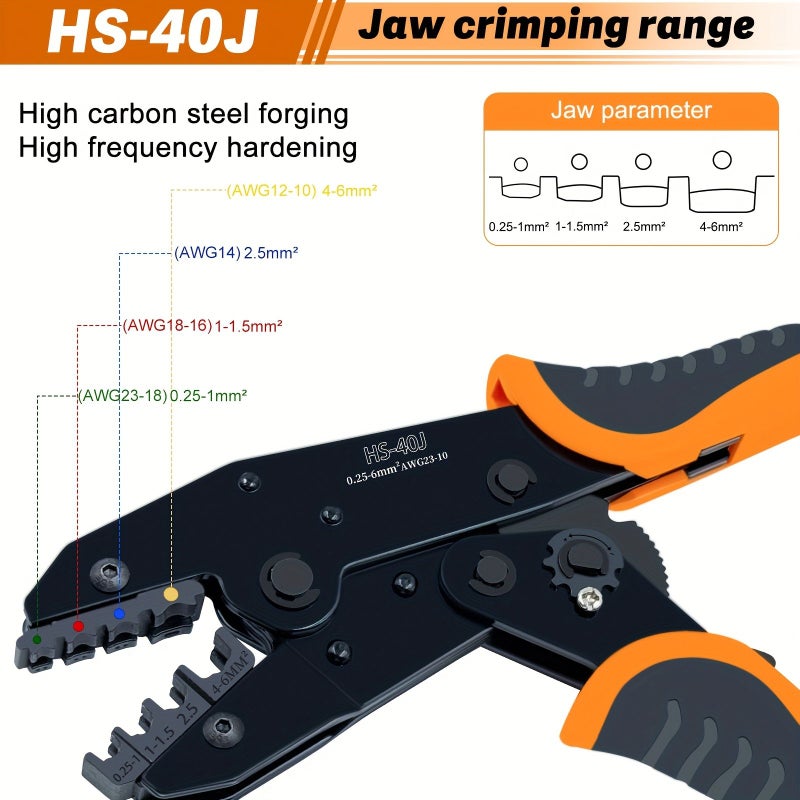 Heavy Duty Crimping Pliers YRHS 40J for Automotive Wire AWG 23 10 - Image 4