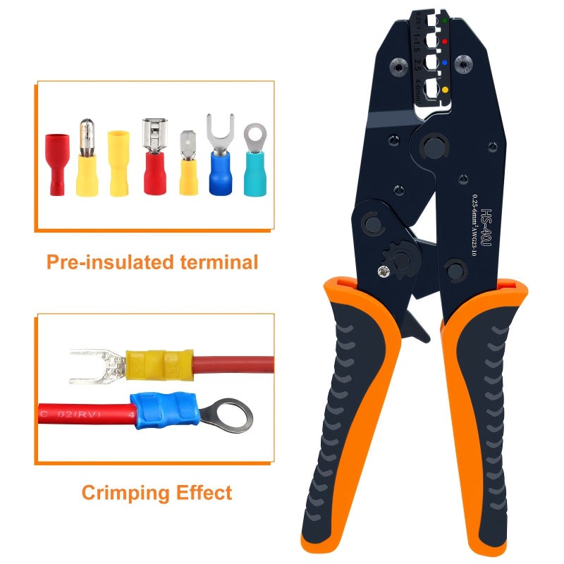 Heavy Duty Crimping Pliers YRHS 40J for Automotive Wire AWG 23 10 - Image 1