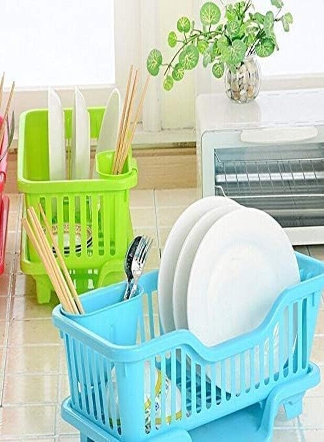 STERILIX Kitchen 3 in 1 Large Multi-Function Sink Set Water Draining Dish Rack Drainer Tray for Kitchen Washing Basket with Removable Tray (Blue) - Image 5