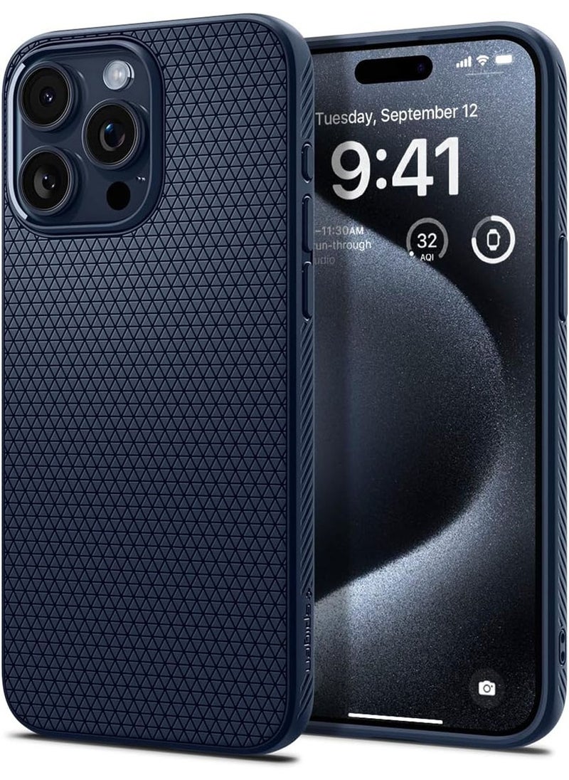 Spigen - Liquid Air for iPhone 15 Pro Max Case Cover - Navy Blue - Image 1