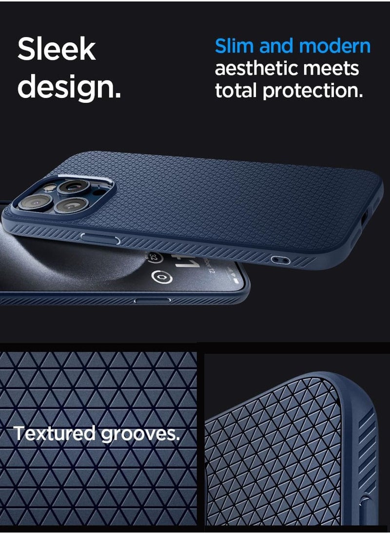 Spigen - Liquid Air for iPhone 15 Pro Max Case Cover - Navy Blue - Image 1