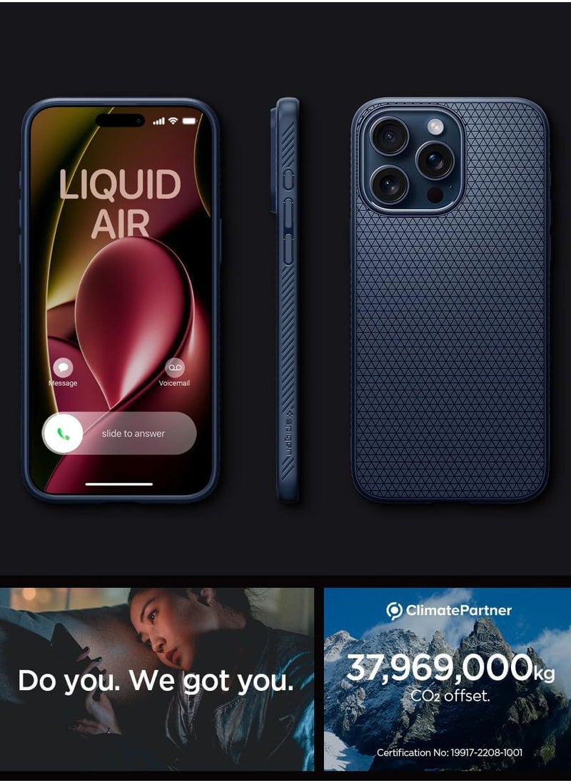 Spigen - Liquid Air for iPhone 15 Pro Max Case Cover - Navy Blue - Image 1