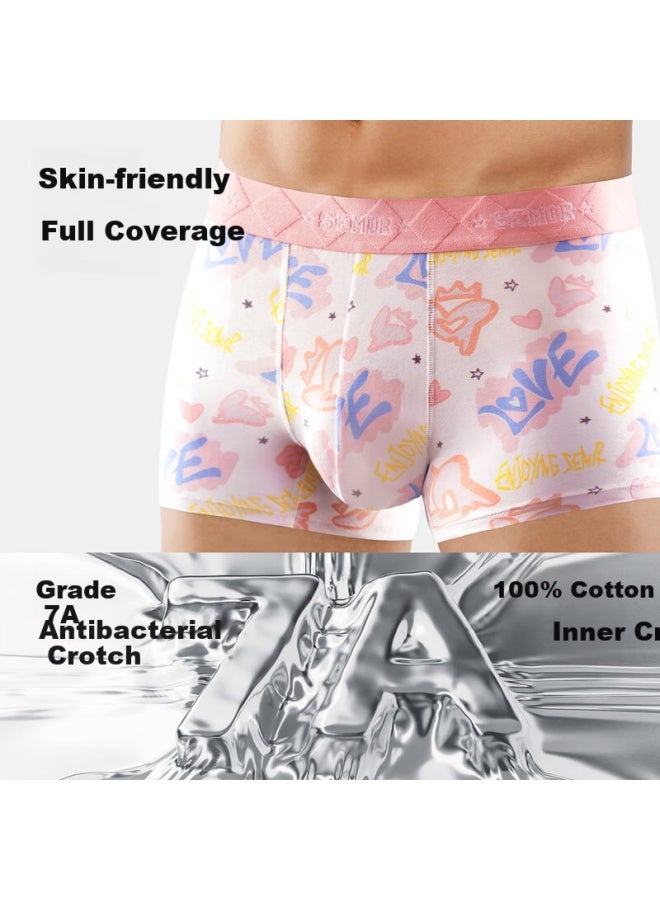 SEMIR Senma Men's Cotton 7a Antibacterial Cartoon Pink Boxer Shorts Gift Box For Boyfriend 3XL - Image 5