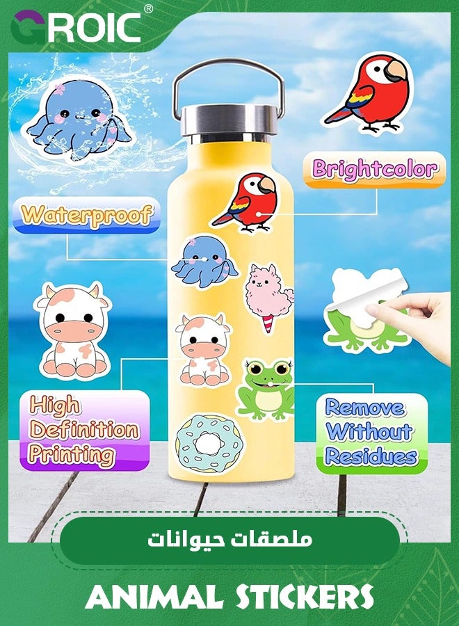 GROIC 100 Pcs Kawaii Animals Stickers,Aesthetic Stickers,Waterproof Cute Stickers Scrapbook Water Bottle Laptop Skateboard Journal Bicycle DIY Decals - Image 5