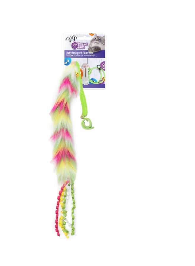 أوول فور بوز كرة فروية زنبركية مع خاتم إصبع وردي - Image 1