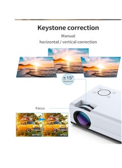 Mi VAZA Portable Projector, Full HD 4K WIFI Home Smart Projector, USB Mini Outdoor Movie Projector, LED Video Smart Home Theater Projectors For Home Office, (1pc, White 6)  - Image 4