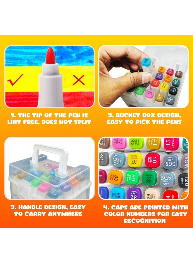 vGRASSP VGRASSP 24 Colors Dual Tip Sketch Pen (Marker) Cum Highlighter With Carrying Case For Kids And Adults - A Perfect Toy Set for Coloring, Drawing, Sketching, Card Making and Illustration  - Image 4