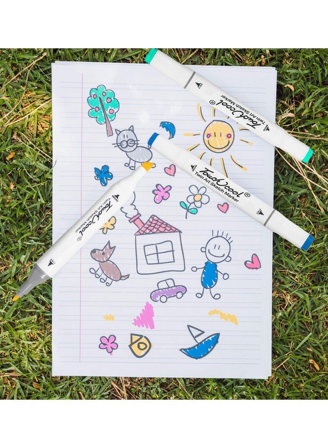vGRASSP VGRASSP 24 Colors Dual Tip Sketch Pen (Marker) Cum Highlighter With Carrying Case For Kids And Adults - A Perfect Toy Set for Coloring, Drawing, Sketching, Card Making and Illustration  - Image 5