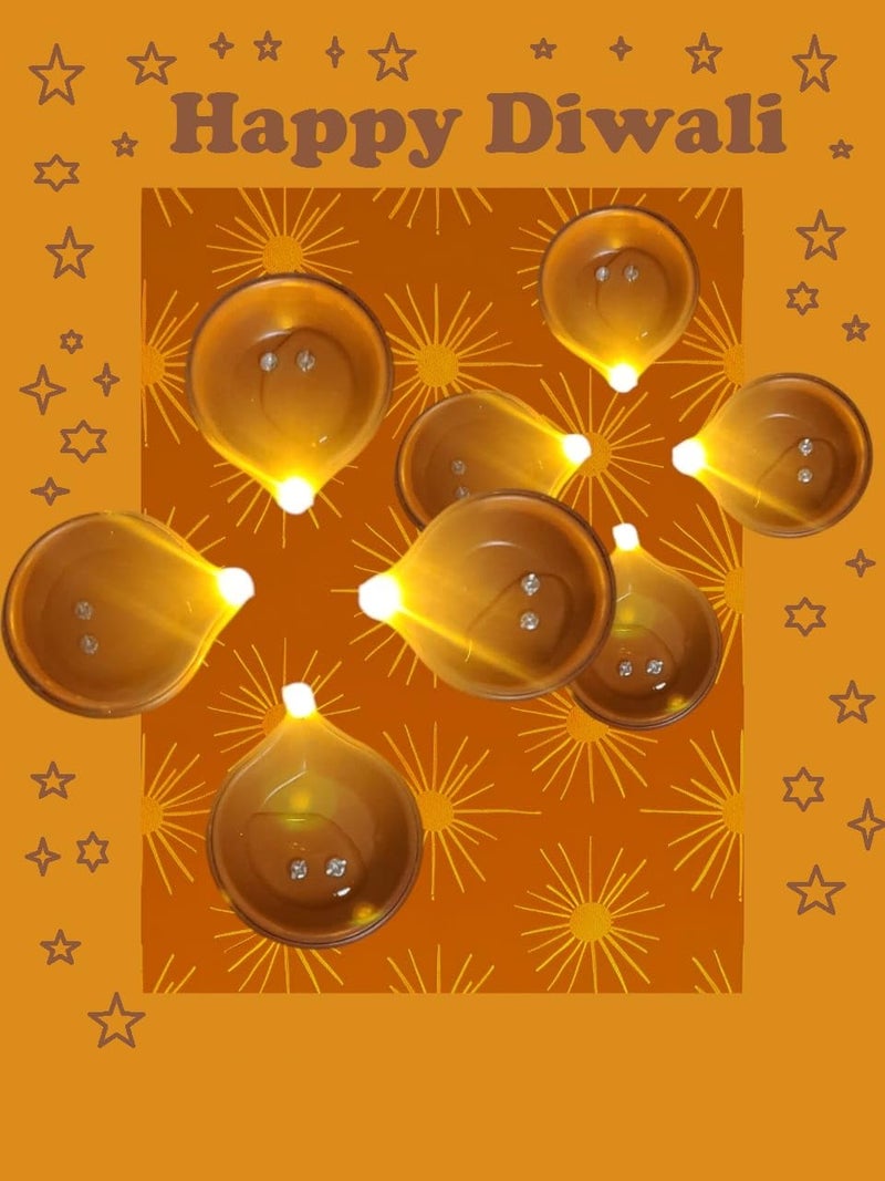 NISHIV Water Sensor Led Deepak Diya No Oil No Electricity EcoFriendly led Light Deepak Artificial Deepak with LED Light Battery Operated Traditional Flameless and Smokeless Water Sensor Diva12Pcs - Image 2