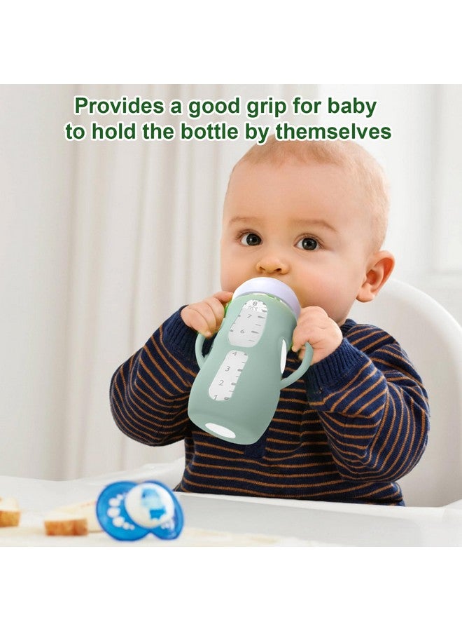 Juome Silicone Sleeves with Handles for Avent Natural Glass Baby Bottle - 3 Pack Anti Breakage Baby Bottles Holder, Compatible with Philips Avent Anti Colic Baby Bottles 8 oz - Image 2