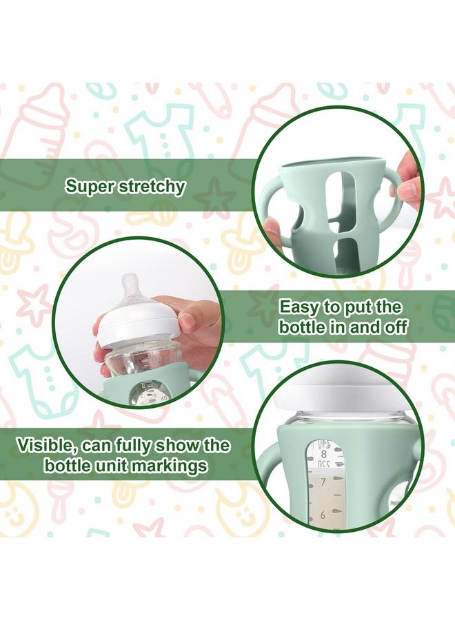 Juome Silicone Sleeves with Handles for Avent Natural Glass Baby Bottle - 3 Pack Anti Breakage Baby Bottles Holder, Compatible with Philips Avent Anti Colic Baby Bottles 8 oz - Image 3