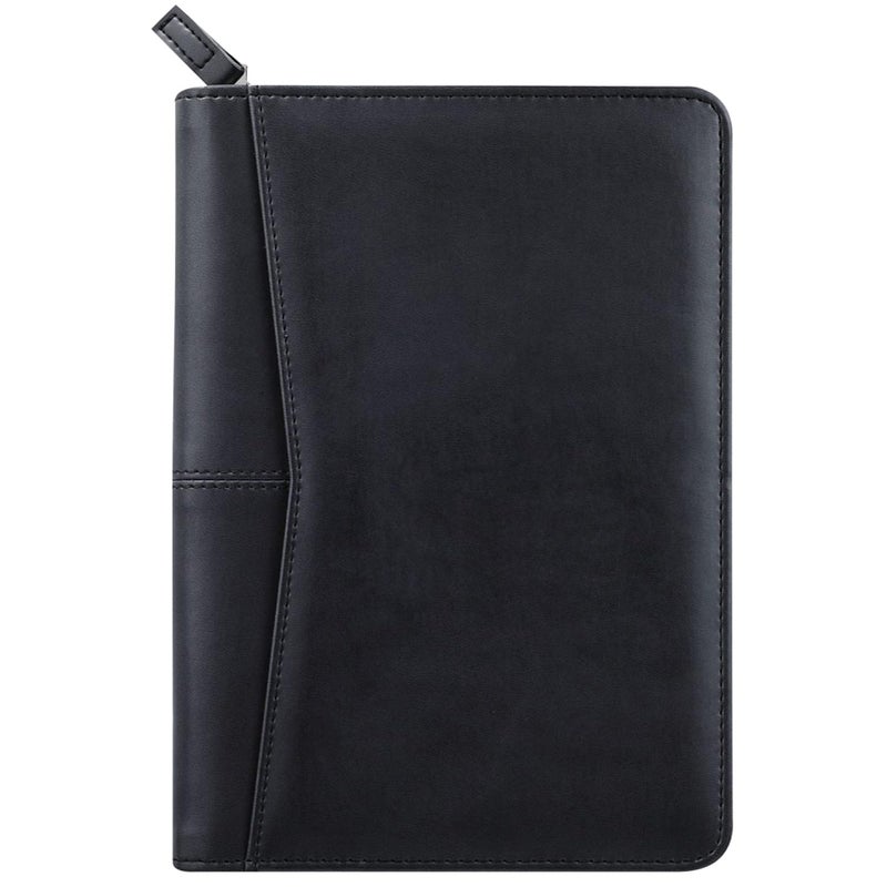 Konper Junior Padfolio Portfolio with 5 x 8 Writing Pad, A5 Business Portfolio Binder Folder Organizer Multi-Function Combination Case for Women/Men, Black - Image 1