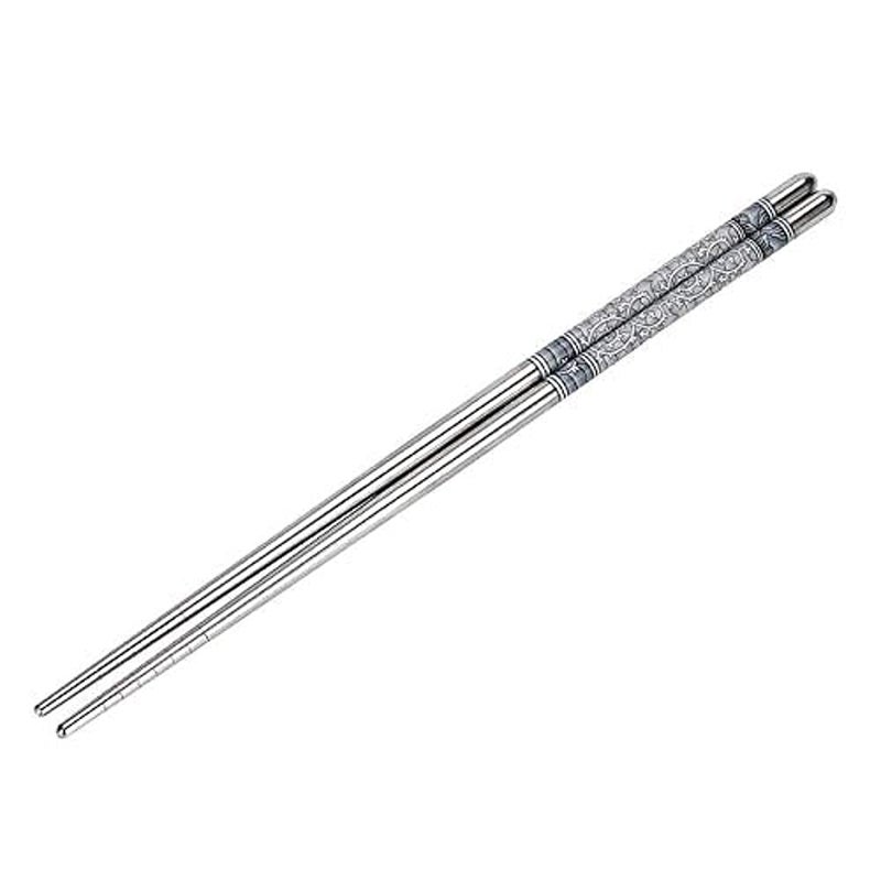 AIMERS Reusable Metal Stainless Steel Chopsticks Dishwasher Safe Lightweight Easy to Use Metal Chop Stick Utensils - Image 1