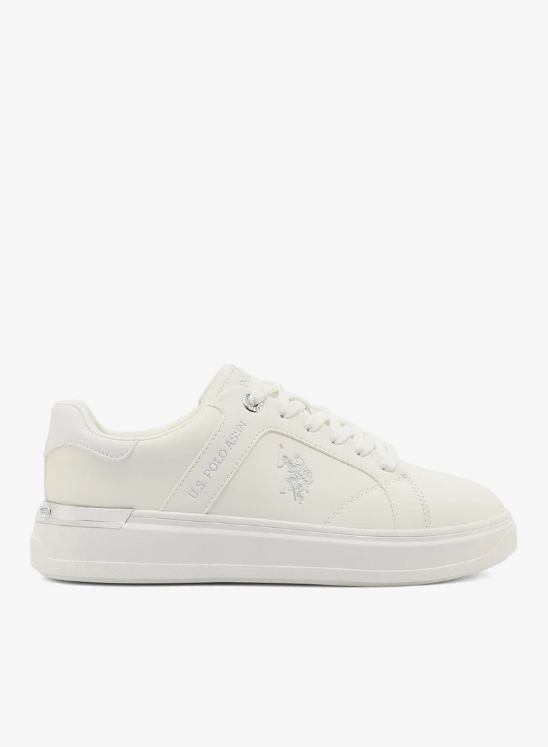 U.S. Polo Assn. Alson Women's Comfortable Stylish Casual Everyday Low Top Sneaker - White