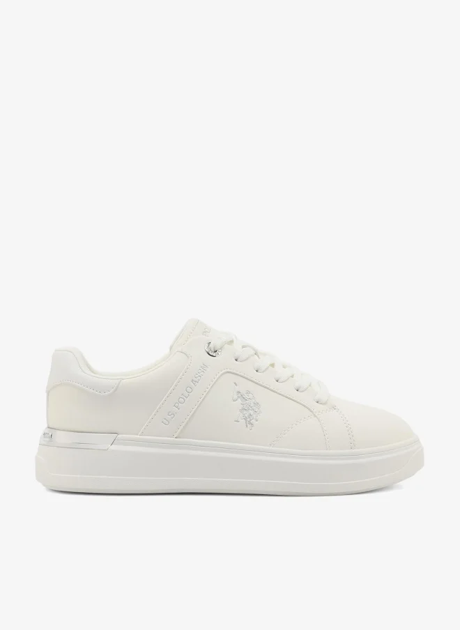 U.S. Polo Assn. Alson Women's Comfortable Stylish Casual Everyday Low Top Sneaker - White