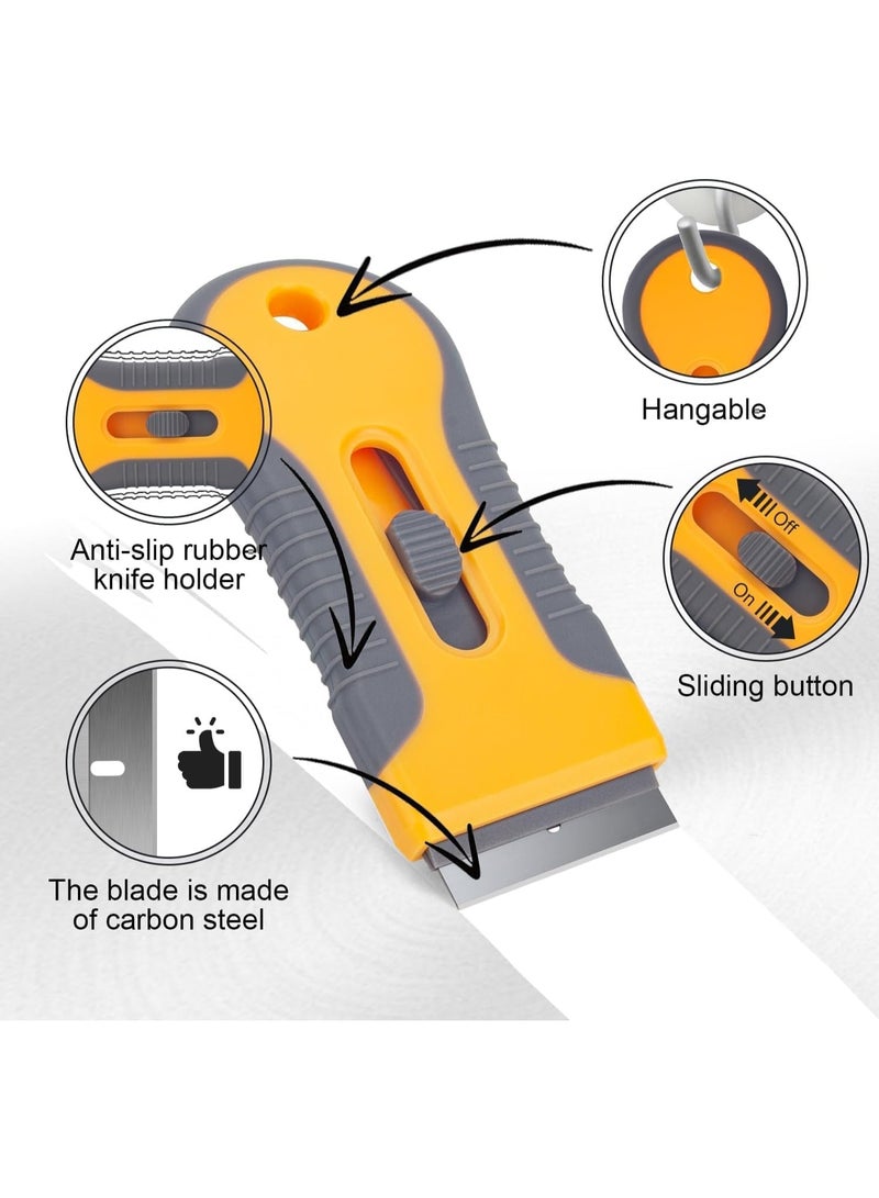 Arabest Adhesive Remover Scraper,Car Sticker Remover,Glass Stove Top Razor Scraper Label,Glue,Paint,Adhesive Removal Tool with 10 Stainless Steel Razor Blades, Multi-purpose Cleaning Scraper - Image 3
