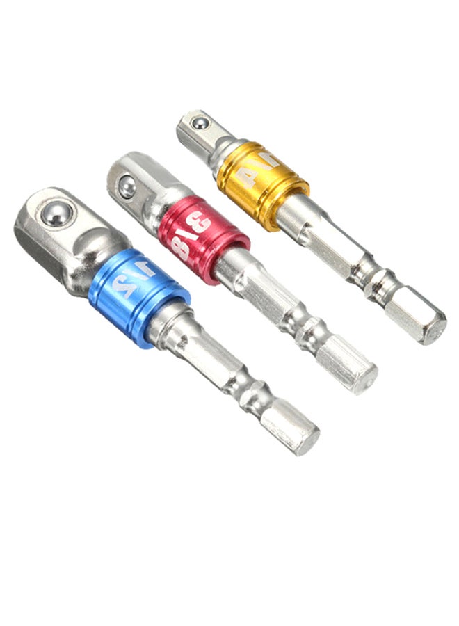 طقم لقم محول المثقاب السداسي لمفك الصدم الكهربائي مكون من 3 قطع متعدد الألوان - Image 3