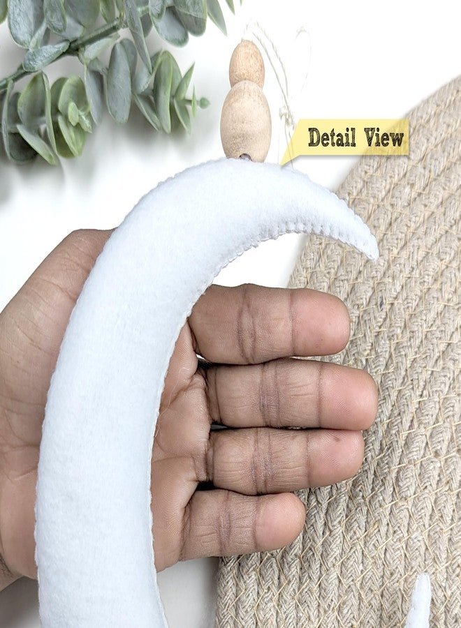 AGD Handmade زينة قمر يدوية الصنع من AGD، زينة جدارية لغرفة نوم الأطفال مستوحاة من النظام الشمسي والفضاء الخارجي، قطع ديكور لغرفة الأطفال، زينة سرير أطفال من اللباد، هدايا تذكارية لحفلات استقبال المولود وأعياد الميلاد (متوسط) - Image 4