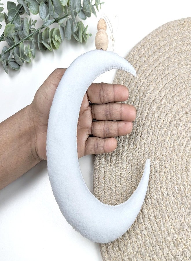 AGD Handmade زينة قمر يدوية الصنع من AGD، زينة جدارية لغرفة نوم الأطفال مستوحاة من النظام الشمسي والفضاء الخارجي، قطع ديكور لغرفة الأطفال، زينة سرير أطفال من اللباد، هدايا تذكارية لحفلات استقبال المولود وأعياد الميلاد (متوسط) - Image 1