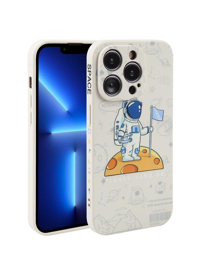 إيروريكس جراب لهاتف iPhone 13 Pro Max بنمط رائد فضاء من السيليكون بحافة مستقيمة - Image 1