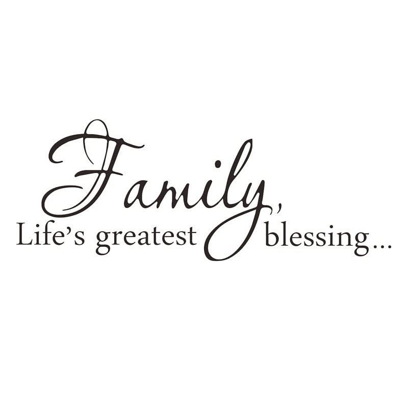 Family Lifes Greatest Blessing Vinyl Wall Decal Removable Stickers for Home Art Decor Inspirational Quote Saying for Living Room Bedroom 22 x 83