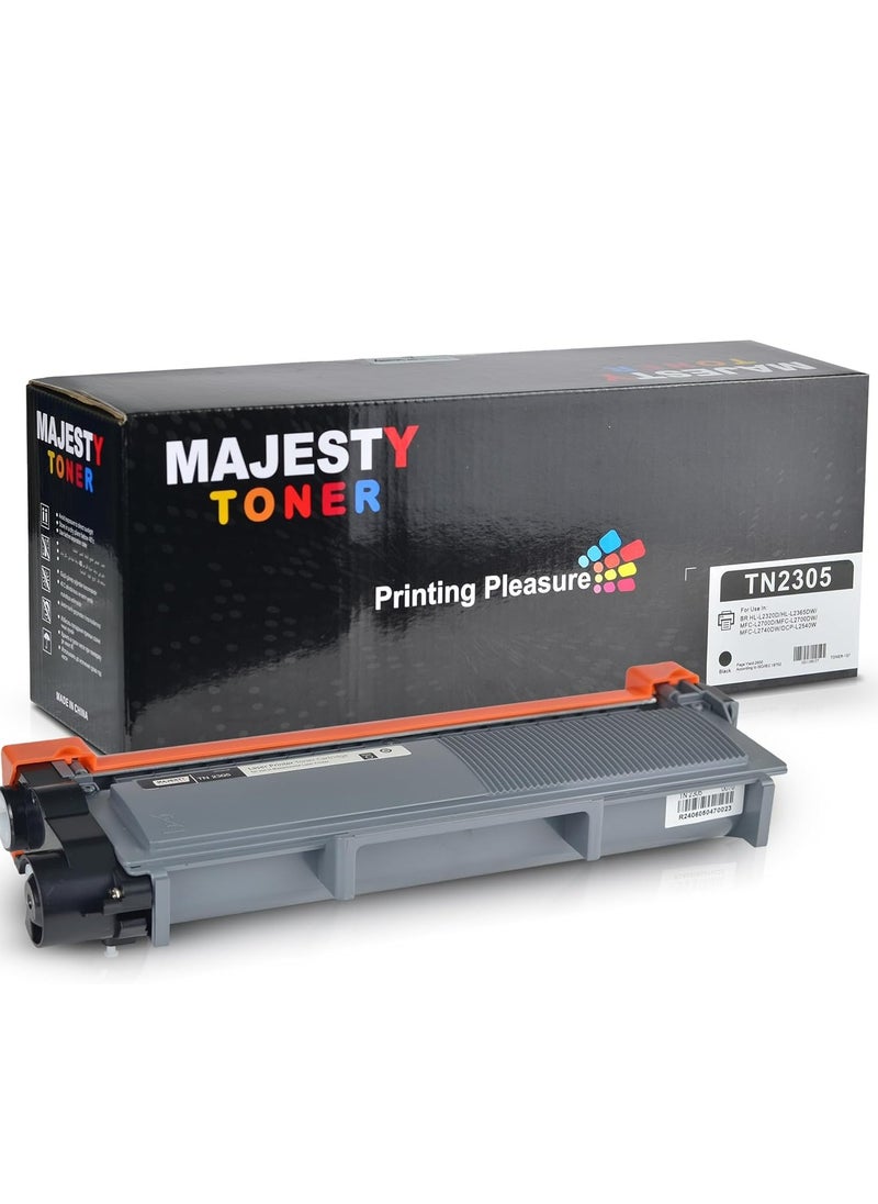 Majesty Compatible TN2305 Toner Cartridge Compatible with Brother HL-L2320D HL-L2365DW MFC-L2700D MFC-MFC-L2700D MFC-L2700DW MFC-L2700DW MFC-L2740DW Printer Black  - Image 1