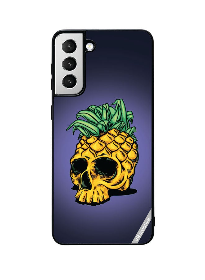 VR CREATIVE Protective Case Cover For Samsung Galaxy S22 Plus 5G Pineapple Skull Design Multicolour - Image 1