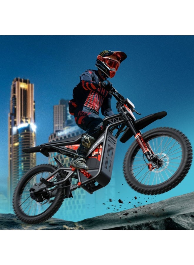 Wind Horse Y1 Electric Dirt Bike 3000W, 70KM/H Speed, 60V 35Ah Removable Battery, 70KM Range, Carbon Alloy Frame, 19x3 Inches Off-Road Tires, Dual Suspension - Image 2