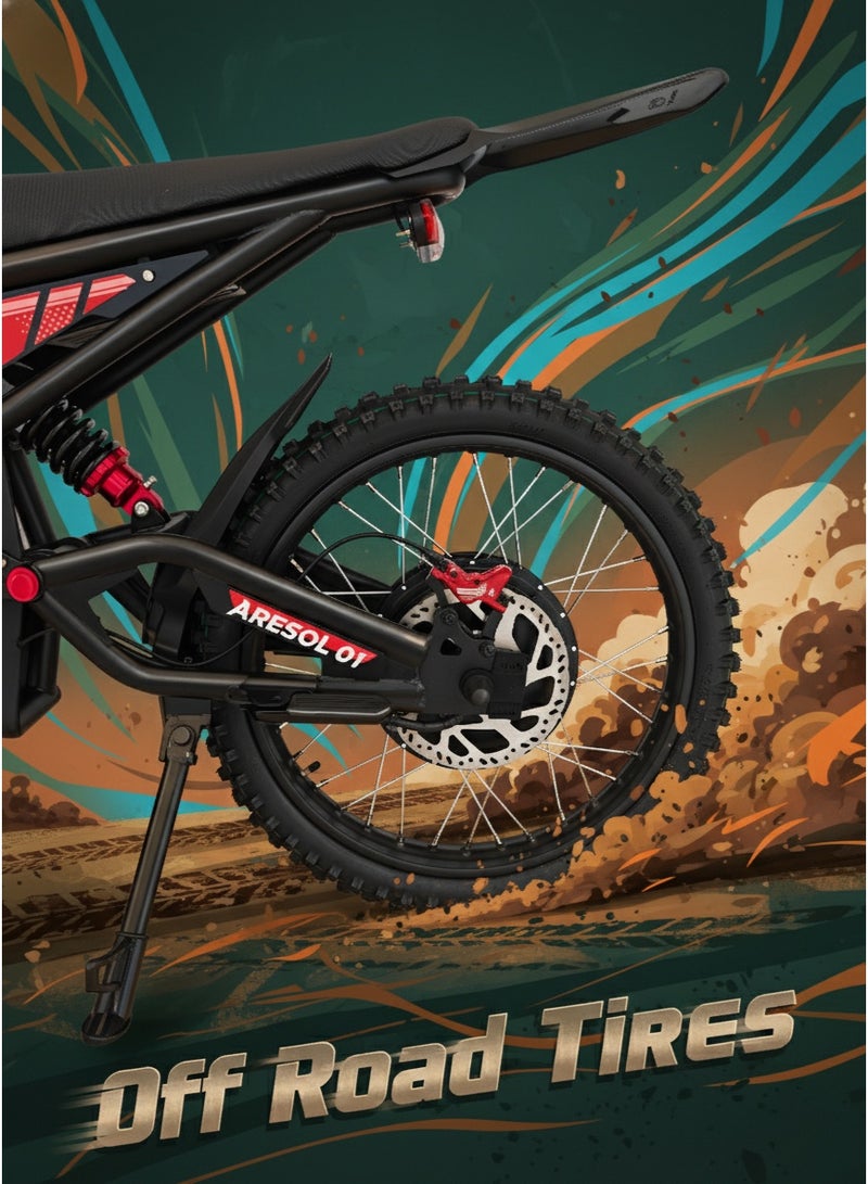 Wind Horse Y1 Electric Dirt Bike 3000W, 70KM/H Speed, 60V 35Ah Removable Battery, 70KM Range, Carbon Alloy Frame, 19x3 Inches Off-Road Tires, Dual Suspension - Image 5