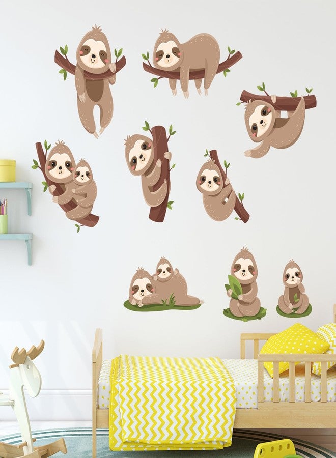 iMagitek Cute Sloth Wall Decals Animal Wall Stickers for Kids Bedroom, Nursery Wall Decor, Playroom - Image 1