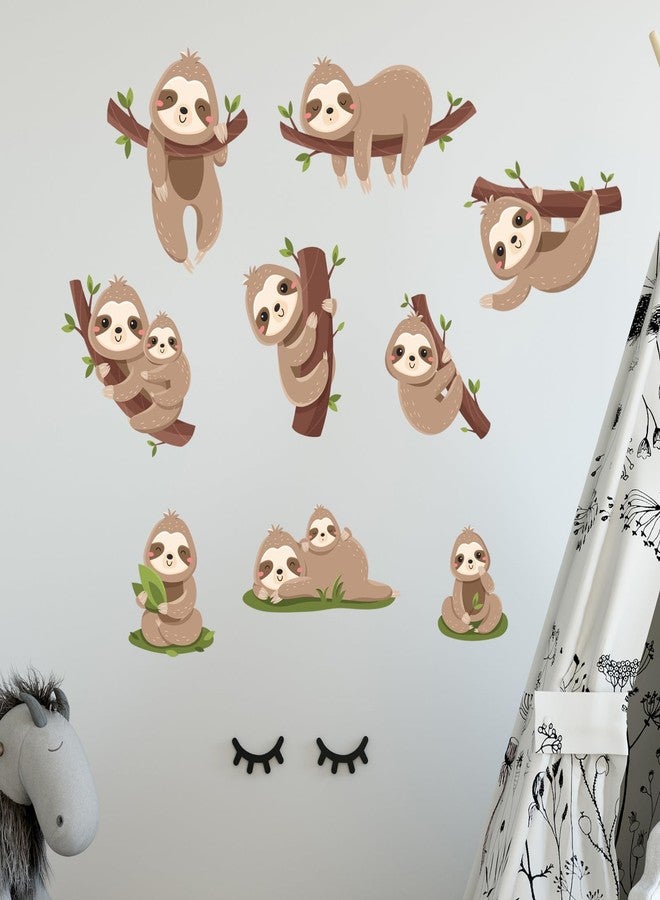 iMagitek Cute Sloth Wall Decals Animal Wall Stickers for Kids Bedroom, Nursery Wall Decor, Playroom - Image 4