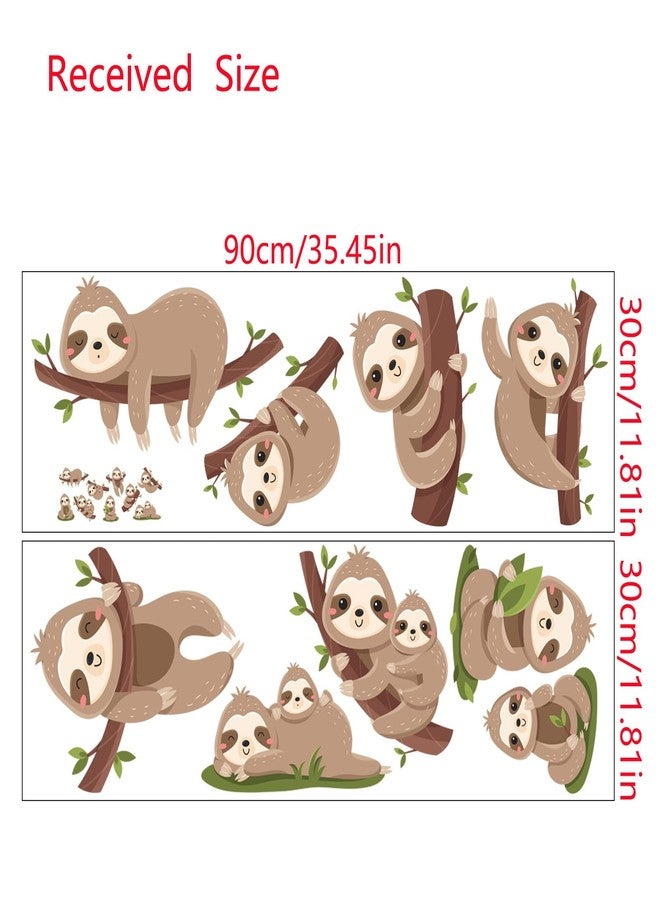 iMagitek Cute Sloth Wall Decals Animal Wall Stickers for Kids Bedroom, Nursery Wall Decor, Playroom - Image 5