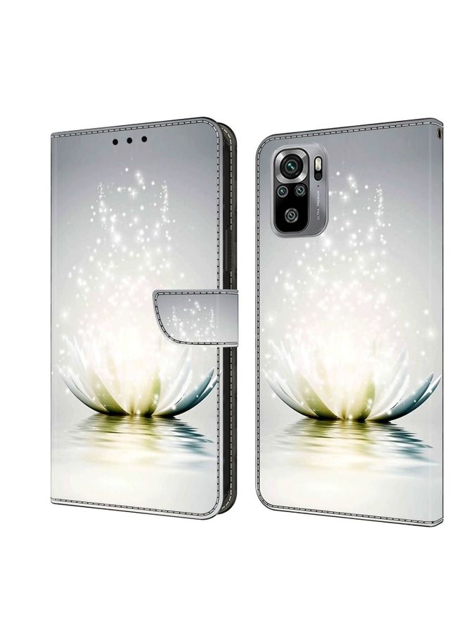HuHa Case Cover For Xiaomi Redmi Note 10 4G Crystal 3D Shockproof Protective Leather Phone Case Light Lotus 