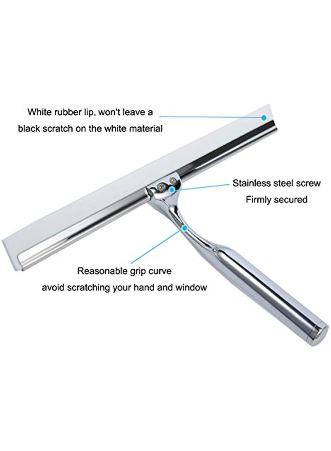 Generic Crystal Cleaning Shower Bathroom Extractor and Shower Eraser Stainless Steel Glass Cleaner with Wall-mounted Bathroom Eraser 25x17cm (L X W)  - Image 2