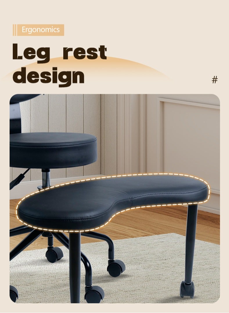 كرسي التأمل بلس، كرسي متقاطع الأرجل بعجلات، كرسي لاضطراب فرط الحركة ونقص الانتباه، كرسي مكتب متقاطع مع دعم قطني ومقعد قابل للتعديل، تصميم مرن للجلوس المضطرب - Image 3