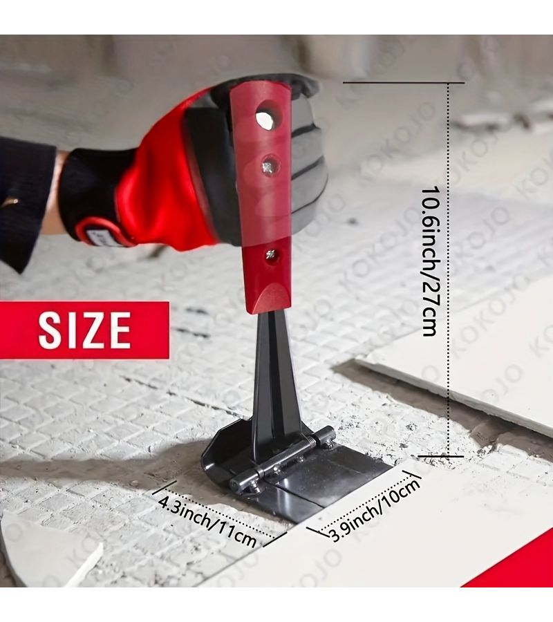 Red Steel Nail Puller Pry Bar Demolition Tool for Flooring Wall Panels Tiles - Image 4
