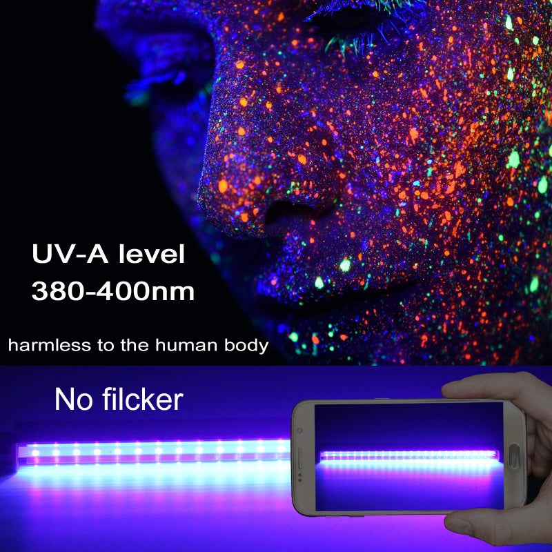 GREENIC Led Black Light Bar, 10W 1ft USB UV Blacklight Tube, Glow in The Dark Party Supplies for Halloween Decorations, Room, Body Paint, Poster, Urine Detection, 2 Pack - Image 4