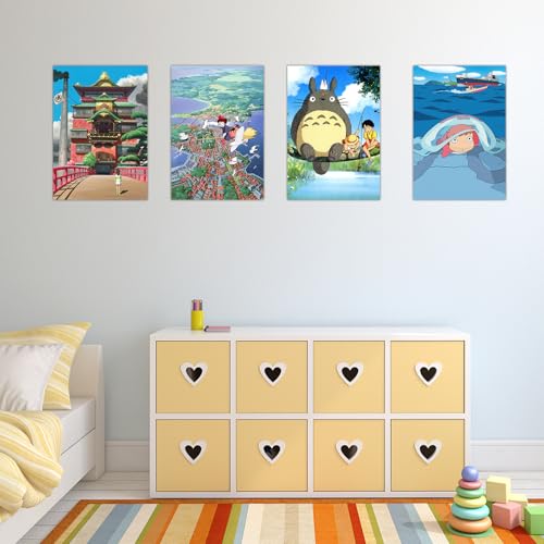 Pounchi Japanese Anime Posters (8 Pcs with Glue Dots) 11.2" x 16.5" Cartoon HD Printing Poster Unframed Version for Room Bedroom Club Wall Art Decor for Teens - Image 5