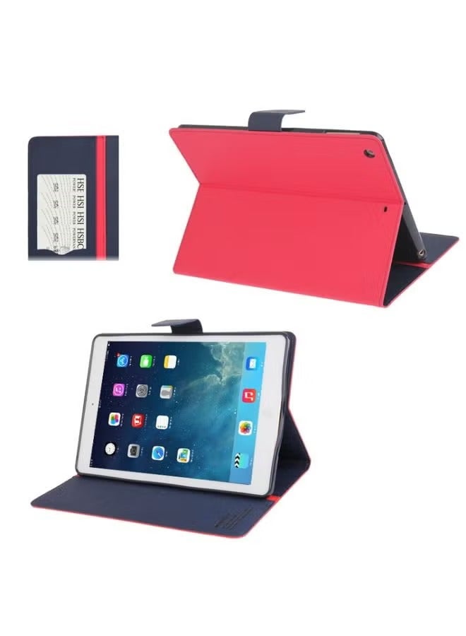 PROMASS Case Cover GOOSPERY FANCY DIARY for iPad Air Cross Texture Leather Case with Card Slot & Holder & Wallet Red