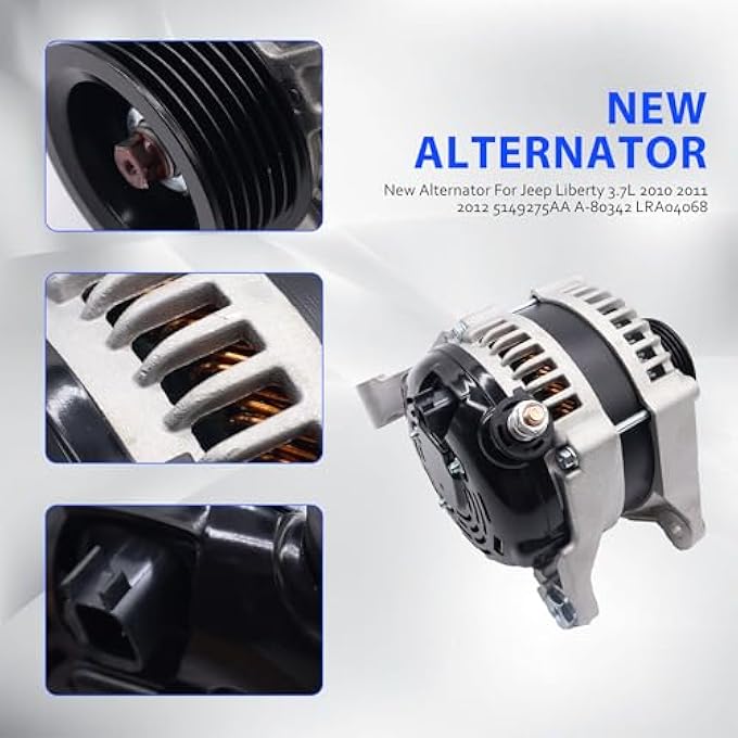 OXCANO 11240N Alternator Compatible with Chrysler Aspen 2007, Dodge Durango 2007, Nitro 2007-2010, Ram 1500 Pickup 2009-2010, Jeep Commander 2007, Grand Cherokee 2007, Liberty 2007-2013, Ram 1500 - Image 3