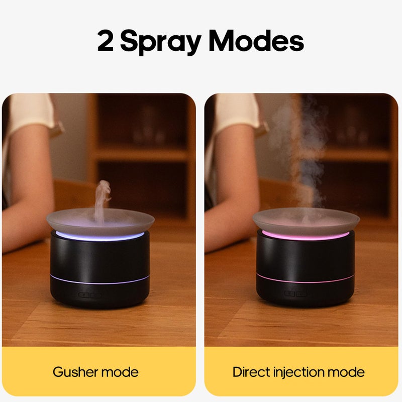 Rican Essential Oil Diffusers, 200ml Aromatherapy Diffuser with Auto Shut-Off Function, Cool Mist Humidifier with 2 Modes, Small Diffuser with 7 Color Lights Auto Shut Off for Home Office Room, Black - Image 3